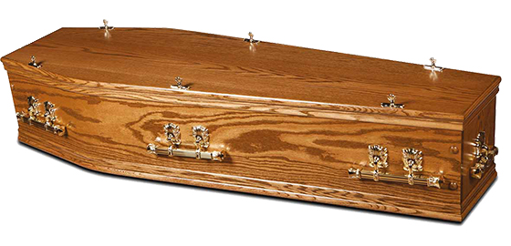 Solid oak coffin